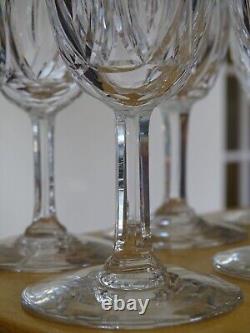 6 ANCIENS BEAUX VERRES A VIN CRISTAL TAILLER STYLE DAUM CRISTALLERIE NANCY 13 cm