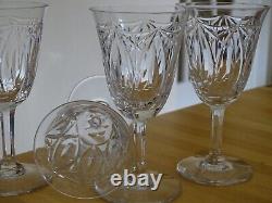 6 ANCIENS BEAUX VERRES A VIN CRISTAL TAILLER STYLE DAUM CRISTALLERIE NANCY 13 cm