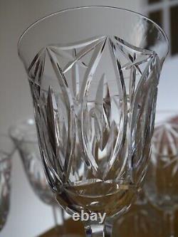 6 ANCIENS BEAUX VERRES A VIN CRISTAL TAILLER STYLE DAUM CRISTALLERIE NANCY 13 cm