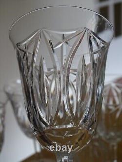 6 ANCIENS BEAUX VERRES A VIN CRISTAL TAILLER STYLE DAUM CRISTALLERIE NANCY 13 cm