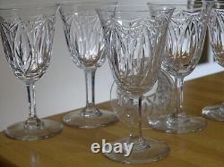6 ANCIENS BEAUX VERRES A VIN CRISTAL TAILLER STYLE DAUM CRISTALLERIE NANCY 13 cm