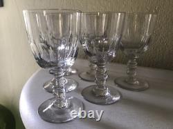 6 ANCIENS GRANDS VERRES À EAU COTES PLATES MODÈLE GONDOLE H 15 cm lot 2