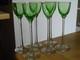 6 ANCIENS GRANDS VERRES A LIQUEUR CRISTAL TYPE VERT OURALINE ht 14,7 cm