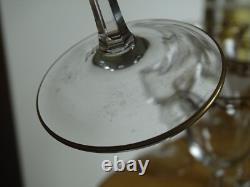 6 ANCIENS VERRES APERITIF CRISTAL DORURE PEINT A LA MAIN STYLE ST LOUIS 12,5 cm