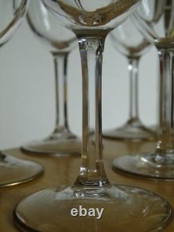 6 ANCIENS VERRES APERITIF CRISTAL DORURE PEINT A LA MAIN STYLE ST LOUIS 12,5 cm