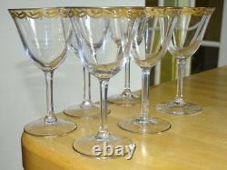 6 ANCIENS VERRES APERITIF CRISTAL DORURE PEINT A LA MAIN STYLE ST LOUIS 12,5 cm