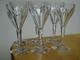 6 ANCIENS VERRES A APERITIF CRISTAL PIED HEXAGONALE ET COTES PLATES ht 13 cm