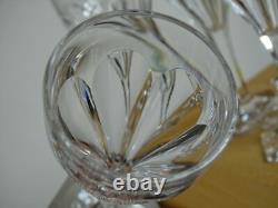 6 ANCIENS VERRES A APERITIF CRISTAL PIED HEXAGONALE ET COTES PLATES ht 13 cm
