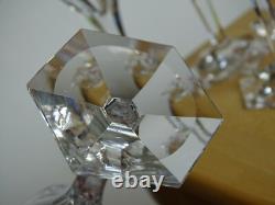 6 ANCIENS VERRES A APERITIF CRISTAL PIED HEXAGONALE ET COTES PLATES ht 13 cm