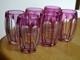 6 ANCIENS VERRES A LIQUEUR CRISTAL SAINT LOUIS DOUBLER COLORER AMETHYSTE ht 5 cm