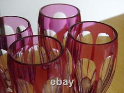 6 ANCIENS VERRES A LIQUEUR CRISTAL SAINT LOUIS DOUBLER COLORER AMETHYSTE ht 5 cm