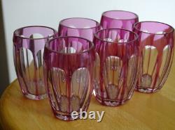 6 ANCIENS VERRES A LIQUEUR CRISTAL SAINT LOUIS DOUBLER COLORER AMETHYSTE ht 5 cm