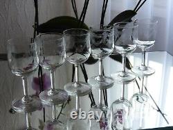 6 ANCIENS VERRES A VIN APERITIF EN CRISTAL GRAVE BACCARAT/ ST LOUIS modèle ROTY