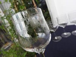 6 ANCIENS VERRES A VIN BLANC PORTO CRISTAL GRAVE St Louis modèle Empire GRAVURE