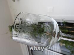 6 ANCIENS VERRES A VIN BLANC PORTO CRISTAL GRAVE St Louis modèle Empire GRAVURE