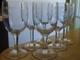 6 ANCIENS VERRES A VIN ROUGE DEMI CRISTAL GRAVURE RUBAN ht 12,3 cm EPOQUE 1920