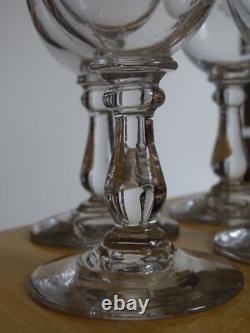 6 ANCIENS VERRES A VIN ROUGE MODELE BELLE GRAVURE FLORALE ht 13,5 cm