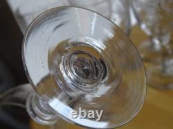 6 ANCIENS VERRES A VIN ROUGE MODELE BELLE GRAVURE FLORALE ht 13,5 cm