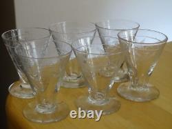 6 ANCIENS VERRES LIQUEUR CRISTAL GRAVURE PHENIX ART DECO 5,8 cm
