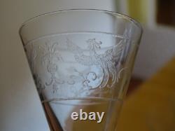 6 ANCIENS VERRES LIQUEUR CRISTAL GRAVURE PHENIX ART DECO 5,8 cm
