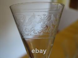 6 ANCIENS VERRES LIQUEUR CRISTAL GRAVURE PHENIX ART DECO 5,8 cm
