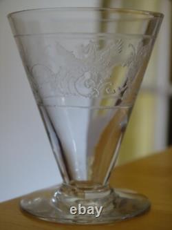 6 ANCIENS VERRES LIQUEUR CRISTAL GRAVURE PHENIX ART DECO 5,8 cm