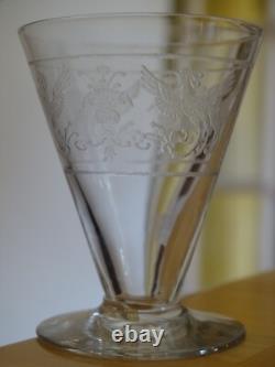 6 ANCIENS VERRES LIQUEUR CRISTAL GRAVURE PHENIX ART DECO 5,8 cm