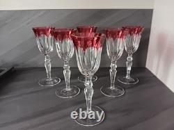 6 ANCIEN VERRE A Champagne DECO ROEMER CRISTAL DOUBLE COLORE 21.8 Cm