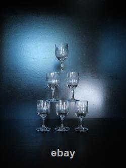 6 Ancien Verre à porto en cristal taillé Baccarat Modèle Nancy 11cm