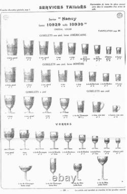 6 Ancien Verre à porto en cristal taillé Baccarat Modèle Nancy 11cm
