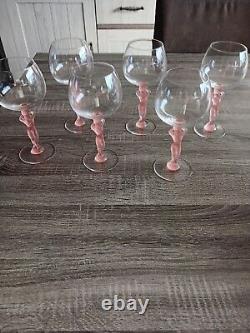 6 Ancien Verres à Vin Rouge en CRISTAL BAYEL Bacchus Vénus