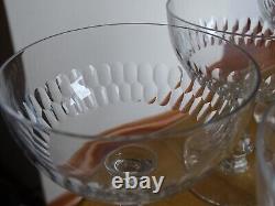 6 Anciennes Coupes Champagne Modele Ecailles Cristal Style Baccarat Ou St Louis