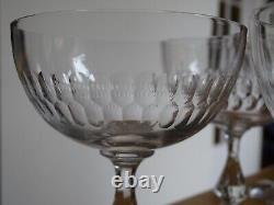 6 Anciennes Coupes Champagne Modele Ecailles Cristal Style Baccarat Ou St Louis