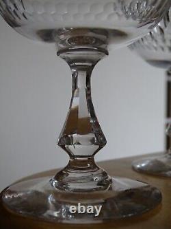 6 Anciennes Coupes Champagne Modele Ecailles Cristal Style Baccarat Ou St Louis
