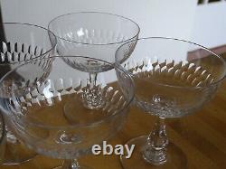 6 Anciennes Coupes Champagne Modele Ecailles Cristal Style Baccarat Ou St Louis