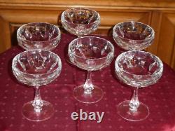6 Anciennes Coupes à Champagne en Cristal Saint Louis Baccarat ils sont superbe