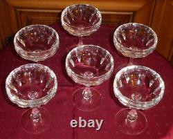 6 Anciennes Coupes à Champagne en Cristal Saint Louis Baccarat ils sont superbe