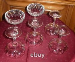 6 Anciennes Coupes à Champagne en Cristal Saint Louis Baccarat ils sont superbe