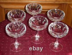 6 Anciennes Coupes à Champagne en Cristal Saint Louis Baccarat ils sont superbe