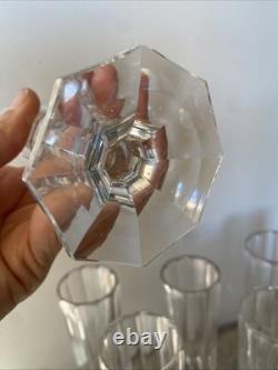 6 Anciennes Flûtes À Champagne Cristal Côtes Plates Rare