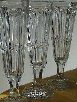 6 Anciennes Flutes A Champagne En Cristal Baccarat Le Creusot 19 Eme