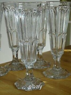 6 Anciennes Flutes A Champagne En Cristal Baccarat Le Creusot 19 Eme