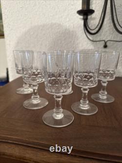 6 Anciennes Verres A Vin En Cristal De Baccarat Modele Palmettes Monograme