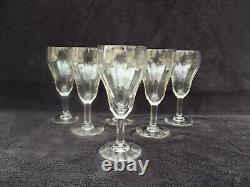 6 Anciennes flûtes à champagne en verre ondulés en cristal lot n1