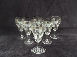 6 Anciennes flûtes à champagne en verre ondulés en cristal lot n1