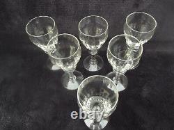 6 Anciennes flûtes à champagne en verre ondulés en cristal lot n1