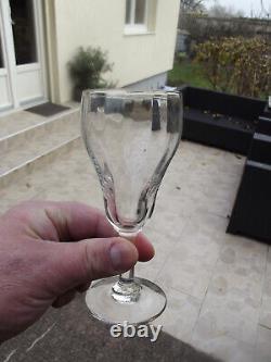 6 Anciennes flûtes à champagne en verre ondulés en cristal lot n1