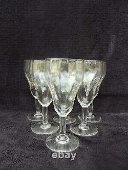 6 Anciennes flûtes à champagne en verre ondulés en cristal lot n1