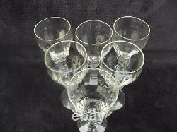 6 Anciennes flûtes à champagne en verre ondulés en cristal lot n1