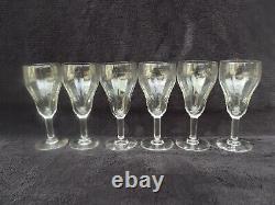 6 Anciennes flûtes à champagne en verre ondulés en cristal lot n1